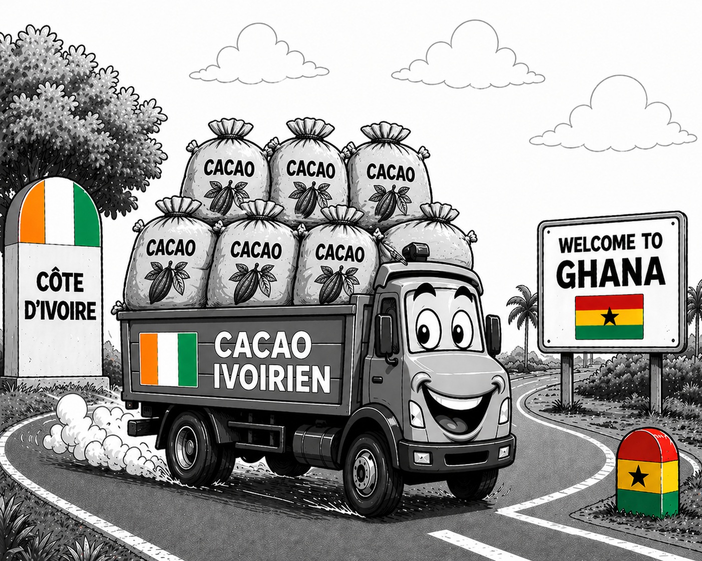 Côte d&rsquo;Ivoire : Le cacao ivoirien reprend la route du Ghana.
