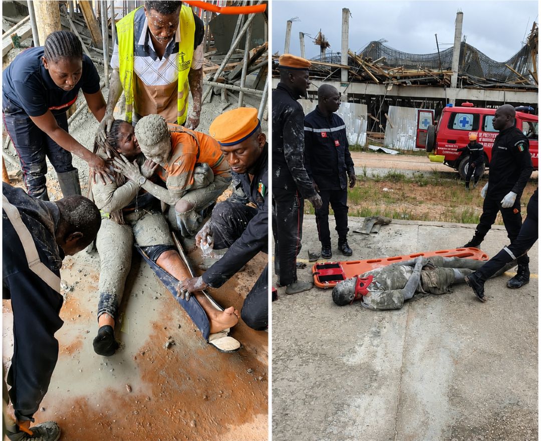 Agboville : 09 victimes dans l’effondrement du chantier du conseil régional